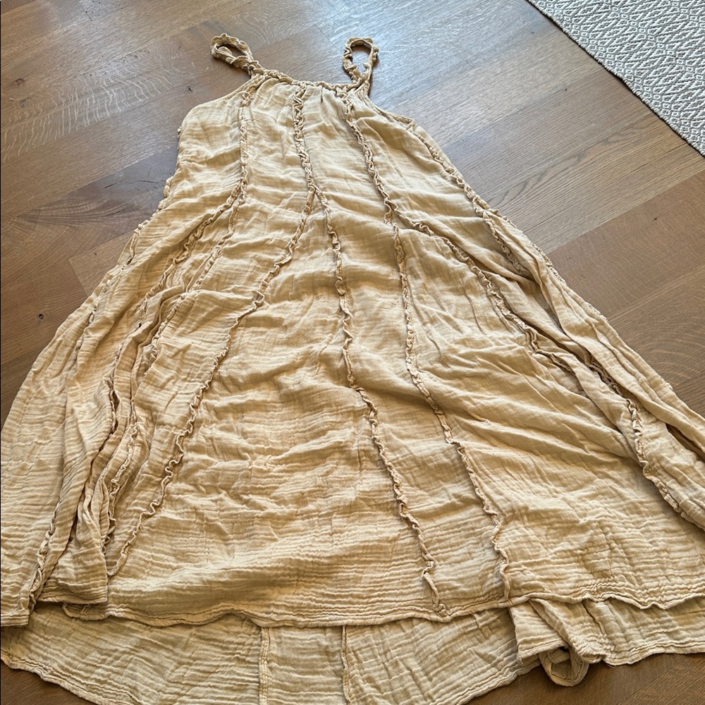 Free People NEW Bohemian Beige Maxi Dress - Picture 5 of 5